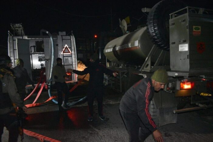 Plastic factory reduced to ashes in south Kashmir Plastic factory reduced to ashes in south Kashmir