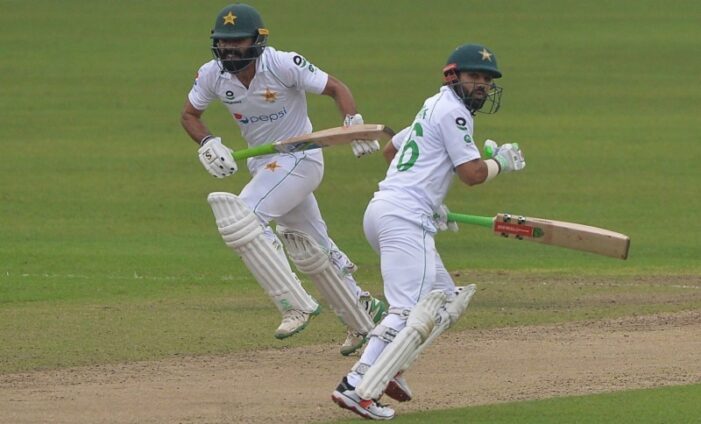 Pak vs Ban: Fawad Alam, Mohammad Rizwan hit 50s as Pakistan declare for 300-4