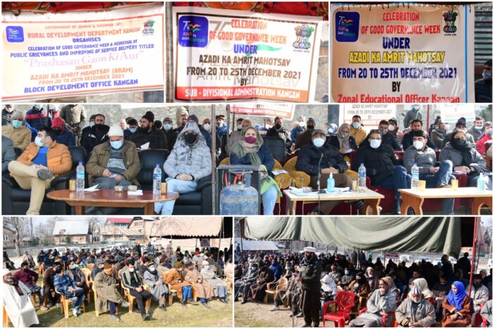 Series of activities held across Gbl; Nuzhat Ishfaq chairs grievance camp at Kangan