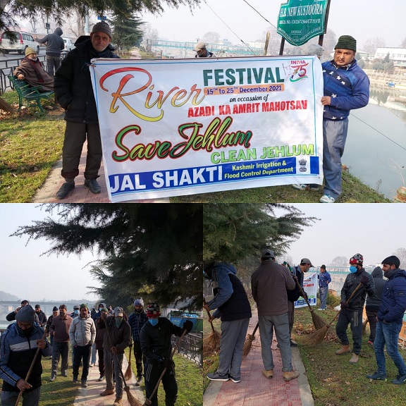Srinagar Admin conducts Cleanliness drive on River Jehlum