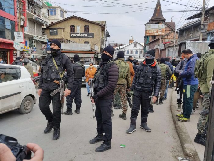 Frisking, searches conducted in Lal Chowk on Friday