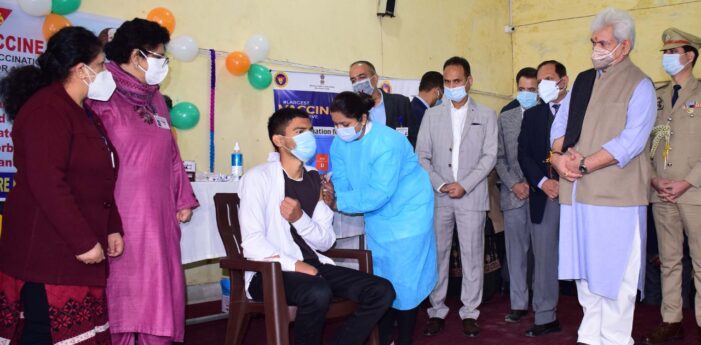 Lt Governor launches COVID-19 vaccination for children aged 15-18 years in J&K