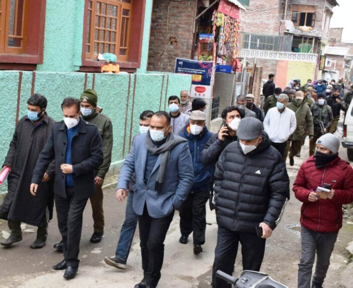 Div Com Kashmir visits SDA Colony Noorbagh; inspects roads, drainage system