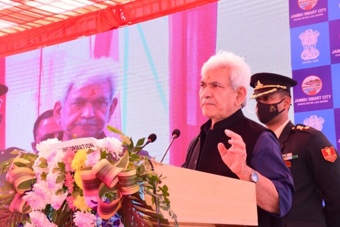 Lt Governor lays foundation stone for Tawi River front development project