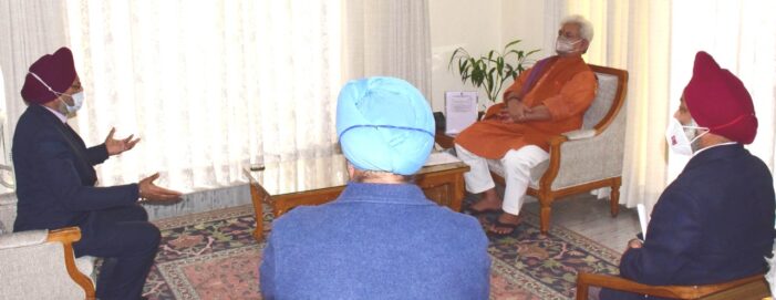 Delegation of Sikh Community, Youth Leader call on Lt Governor