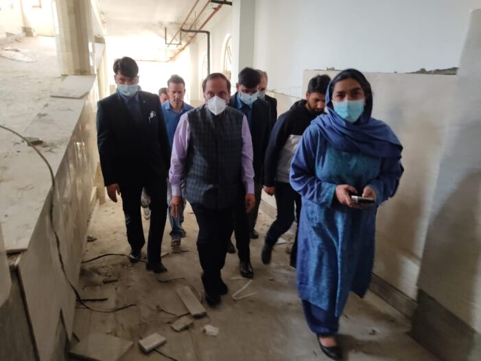Advisor Bhatnagar conducts surprise inspection of 500-bedded New Pediatric Hospital, Bemina, inspects ongoing works