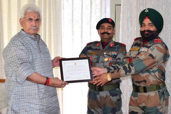 5th Battalion of the Jammu & Kashmir Light Infantry conferred with Lt Governor’s Unit Citation