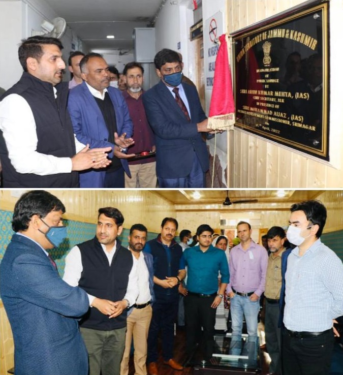 Chief Secretary inaugurates Public Lounge, VC Hall at DC Office Srinagar