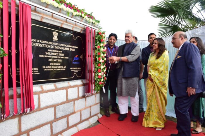 Lt Governor lays foundation stone for conservation & restoration of historic Shalimar Garden