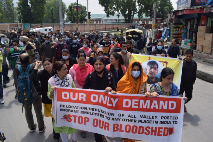 Kashmiri Pandit Employees Continue Their Strike A Day After Meeting LG Guv Manoj Sinha