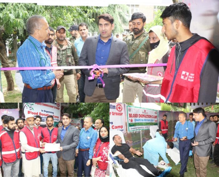 DC Srinagar inaugurates Blood Donation Camp at DC Office Complex