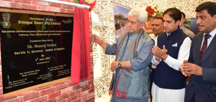 Lt Governor lays foundation stone of various projects under Srinagar Smart City