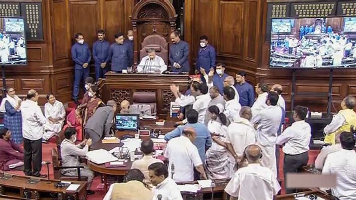 19 Opposition MPs suspended from Rajya Sabha for week