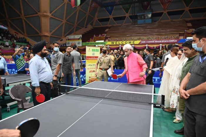 Lt Governor inaugurates 28th National Masters Table Tennis Championships-2022 at Srinagar