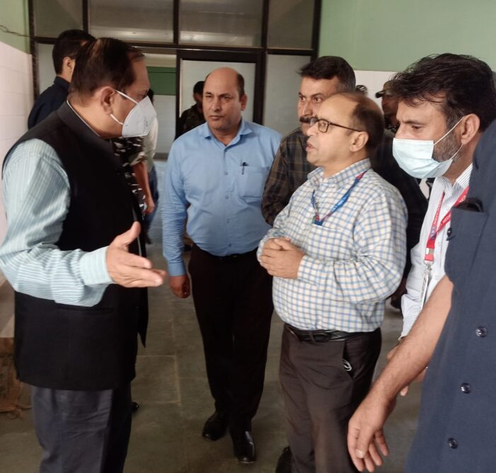 Advisor Bhatnagar pays surprise visit to construction site of RAH Anantnag, inspects ongoing works