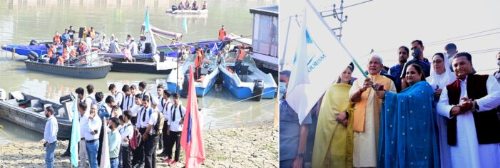 Lt Governor flags off fleet of boats & shikaras from Zero Bridge to Ganderbal to commemorate the Urs of Syed Qamar-ud-Din Bukhari (RA)