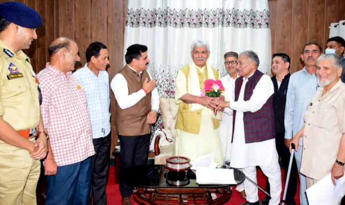 PRI representatives, Several Public delegations, Senior Citizens forum meet LG Manoj Sinha at Doda PRI representatives, Several Public delegations, Senior Citizens forum meet LG Manoj Sinha at Doda