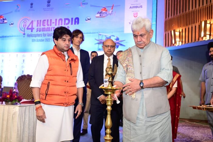 Lt Governor addresses the 4th Heli-India Summit at Srinagar
