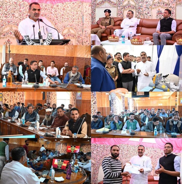 Union MoS Sanjeev Kumar Balyan visits Shopian; reviews development scenario, lays e- foundation of road projects