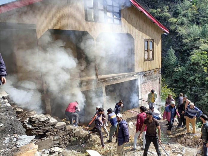 Two residential houses, hotel partially damaged