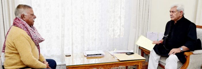 Former Minister; Sarpanch, Palli; Social Activist call on Lt Governor