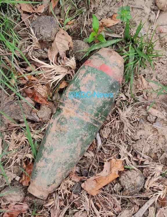 Old rusted mortor shell found in Poonch, destroyed