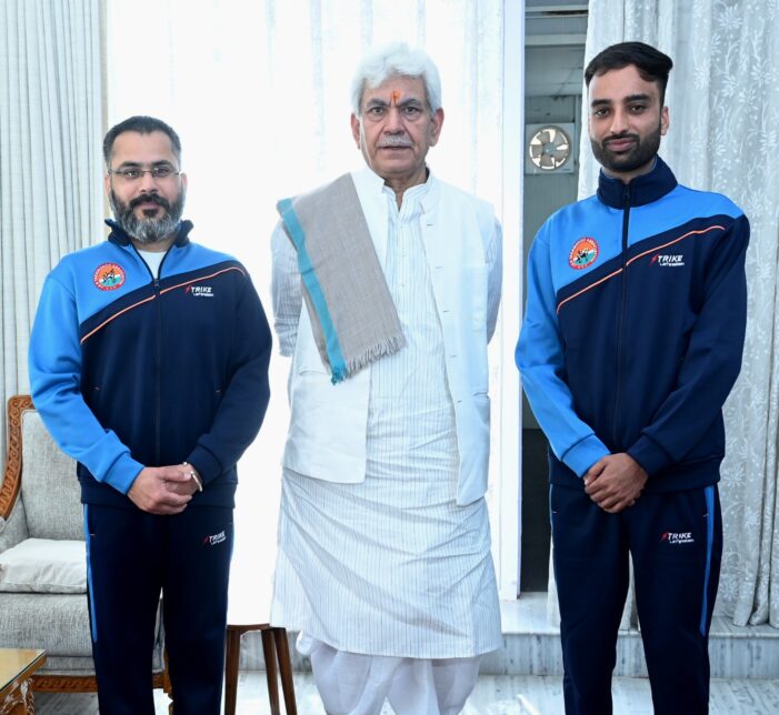 Fit India Movement Ambassador, International Wushu Player call on Lt Governor