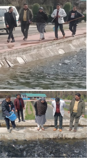 Shabnam Kamli visits different Trout Fish Farms of Srinagar