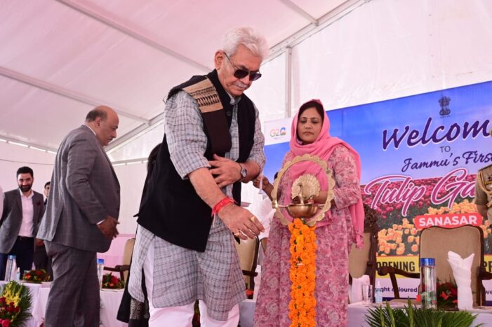 Lt Governor inaugurates Tulip Garden at Sanasar, the first such park for Jammu Division