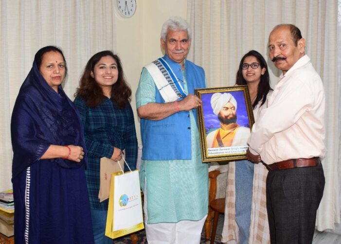 Chairman General Zorawar Singh Memorial Education & Charitable Trust calls on Lt Governor