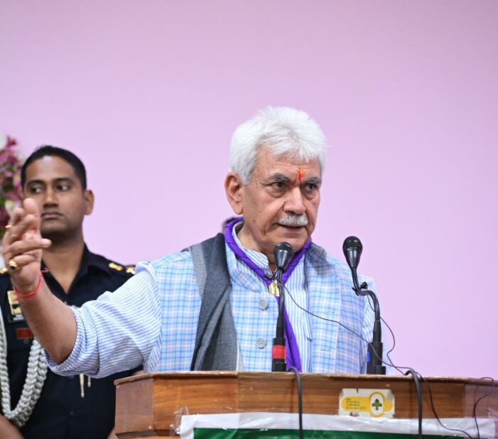 Lt Governor addresses J&K Bharat Scouts and Guides UT-level Camporee at Sonamarg