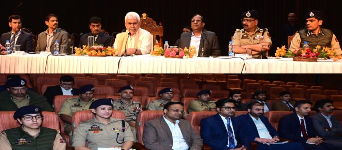 Lt Governor interacts with Senior officials of Police and Civil Administration of Kashmir Division