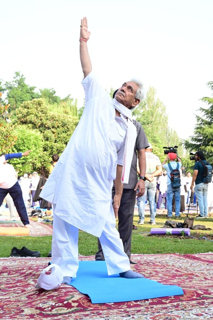 Lt Governor Leads International Yoga Day Celebration with Mass Yoga Demonstration in Srinagar