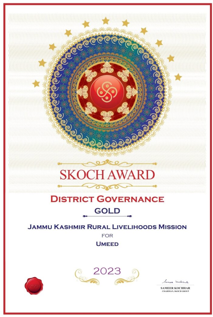 JKRLM wins SKOCH Gold Award for Marketing Avenues to SHGs