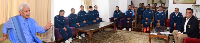 Lt Governor interacts with Indian Wushu team athletes & their coaches bound for 19th Asian Games