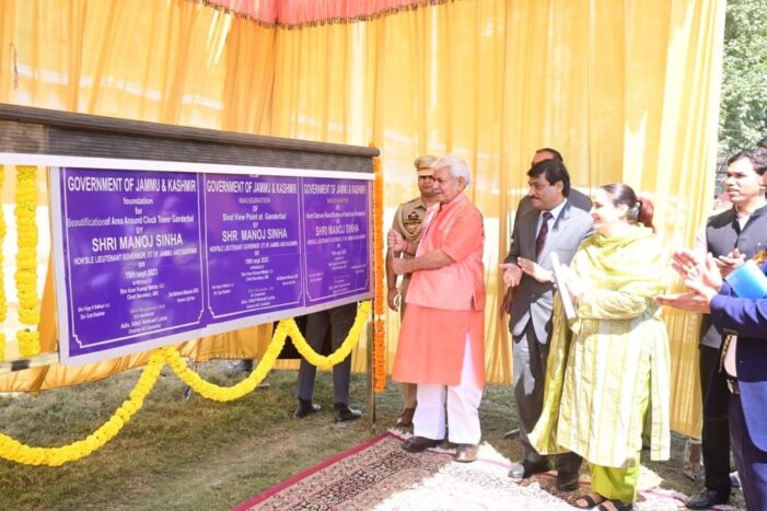 Lt Governor inaugurates and lays foundation stones for various development projects in Ganderbal