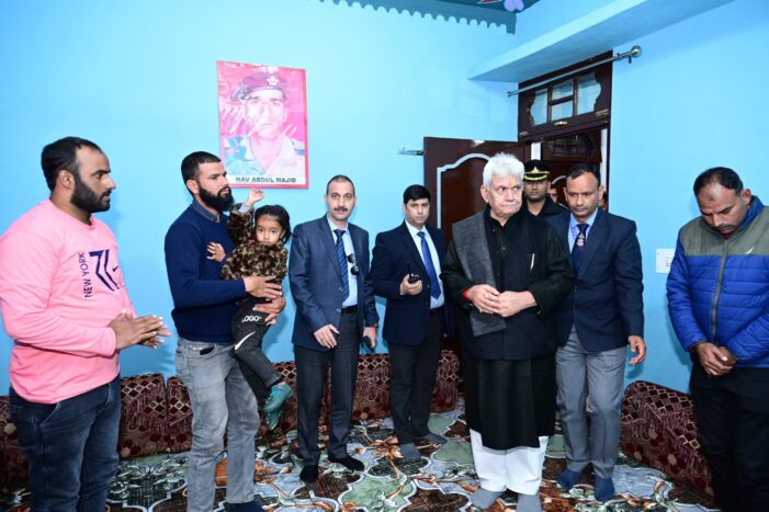 Lt Governor visits the home of Martyr Hav Abdul Majid in Poonch