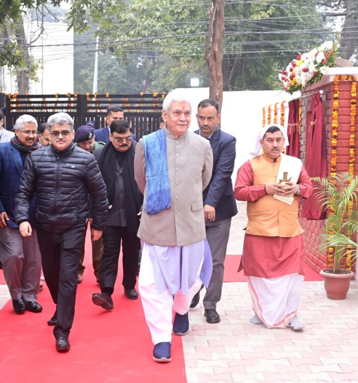 Lt Governor inaugurates Officers’ Quarters of Estates Department at Jammu