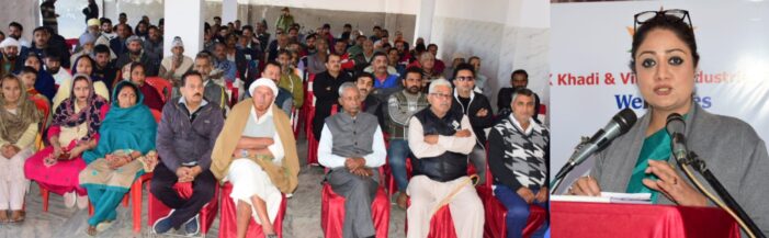 Chairperson KVIB chairs awareness camp at Khojipur; Announces women skill training centre for panchayat