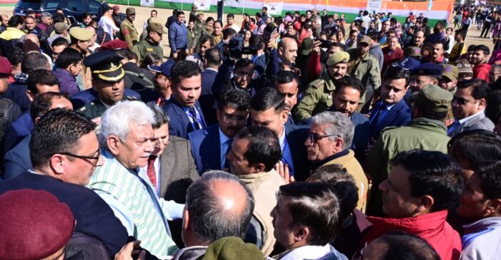 Lt Governor lays foundation stone of Synthetic Football Turf at Jagti Camp, Nagrota