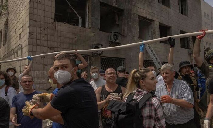 Russian missiles kill 24 in Ukraine, gut Kyiv children’s hospital